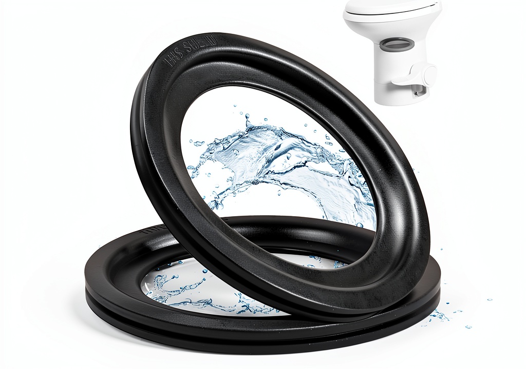 Installing GuoluvSoo RV Toilet Gasket 2-Pack on a wooden workbench
