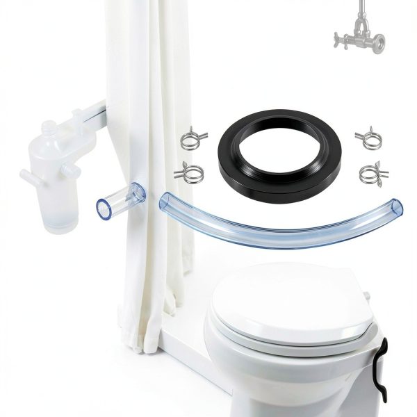DearChan RV Toilets Water Valve Kit 3 inches Steel Rubber-1