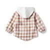 Douhoow Baby Jacket Plaid Outerwear with Removable Hood for 6-12-3