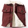 Noubeau Baby Boys Corduroy Sherpa Jacket LZY0154 Solid Color 2-3T-4