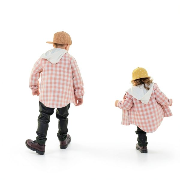 Douhoow Baby Jacket Plaid Outerwear with Removable Hood for 6-12-6