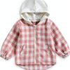 Douhoow Baby Jacket Plaid Outerwear with Removable Hood for 6-12-0