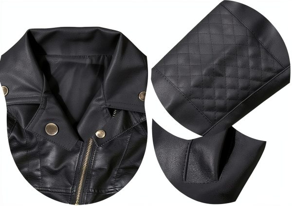 UNIQUEONE Baby Faux Leather Jacket Black 6-12M to 3T Slim Fit-4