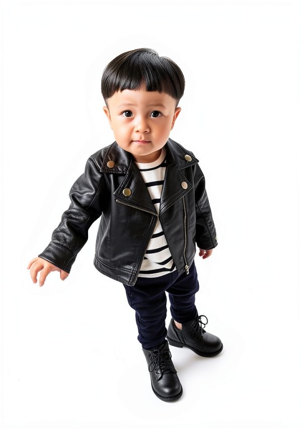 UNIQUEONE Baby Faux Leather Jacket Black 6-12M to 3T Slim Fit-1