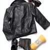UNIQUEONE Baby Faux Leather Jacket Black 6-12M to 3T Slim Fit-3