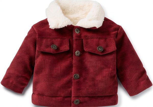 Corduroy Sherpa Jacket for Baby Boys by Noubeau Warm Vintage Style-0