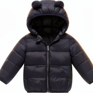 KidComfort Toddler Down Jacket Boys 2-3T Ivory White Warm Padded Coat-0