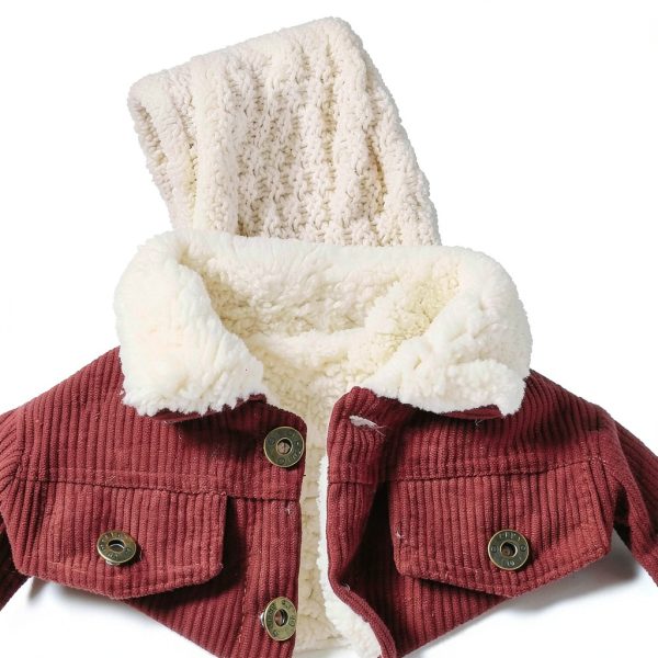 Corduroy Sherpa Jacket for Baby Boys by Noubeau Warm Vintage Style-3
