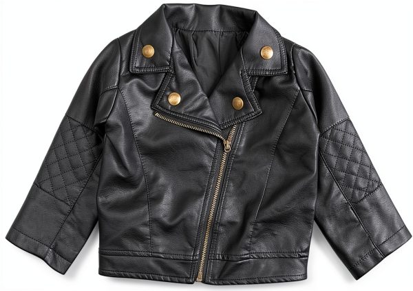 UNIQUEONE Baby Faux Leather Jacket Black 6-12M to 3T Slim Fit-0