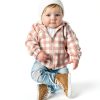 Douhoow Baby Jacket Plaid Outerwear with Removable Hood for 6-12-4
