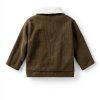 Noubeau Baby Boys Corduroy Sherpa Jacket Warm Turn Down Collar 2-3T-2