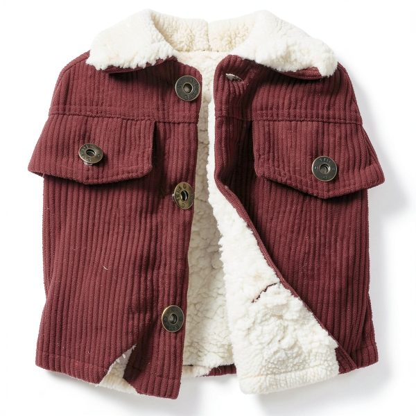 Corduroy Sherpa Jacket for Baby Boys by Noubeau Warm Vintage Style-4