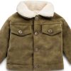 Noubeau Baby Boys Corduroy Sherpa Jacket Warm Turn Down Collar 2-3T-0
