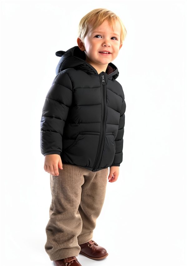 KidComfort Toddler Down Jacket Boys 2-3T Ivory White Warm Padded Coat-2