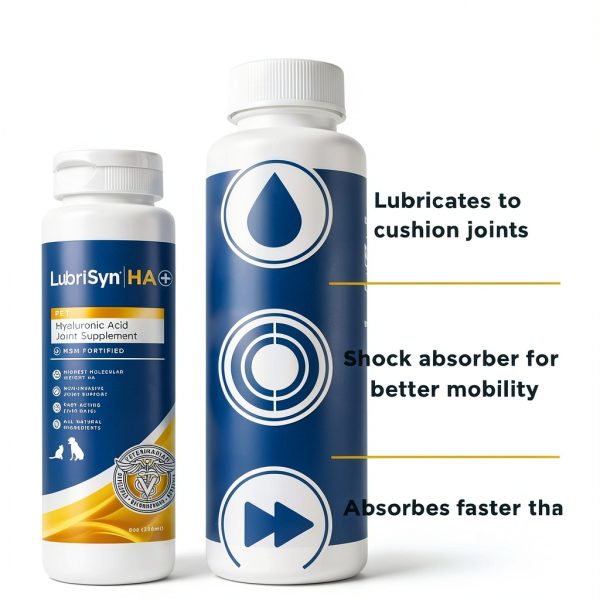 Hyaluronic Acid Joint Supplement LubriSynHA for Dogs Cats Horses 8oz-2